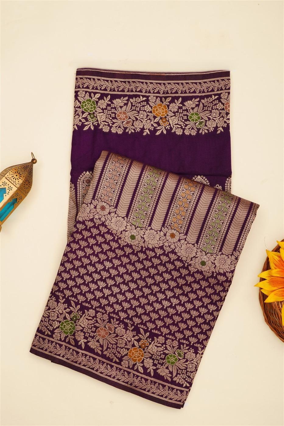 Banarasi Georgette Violet Saree