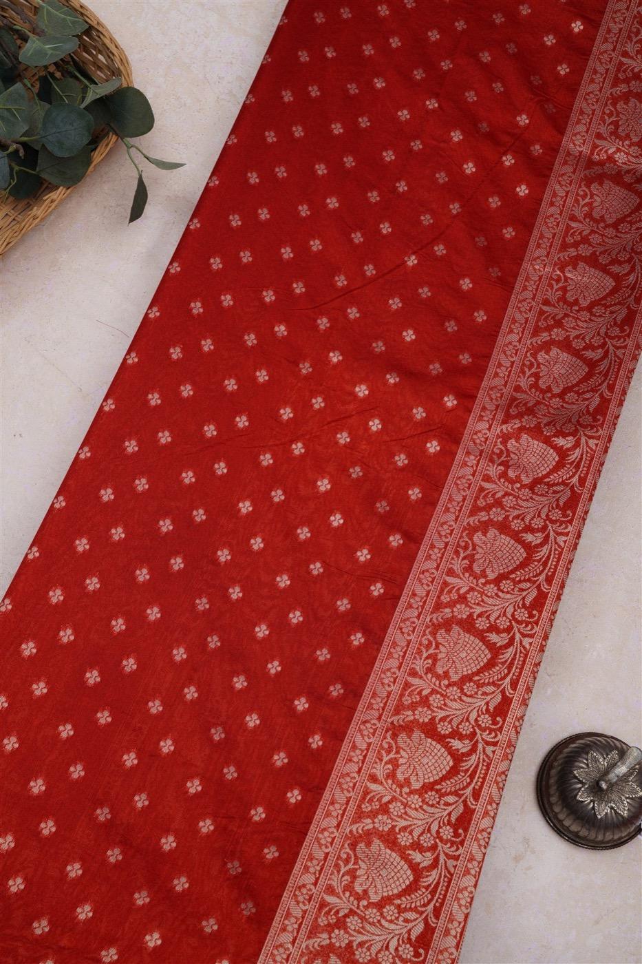 Banarasi Silk Rust Saree - product media