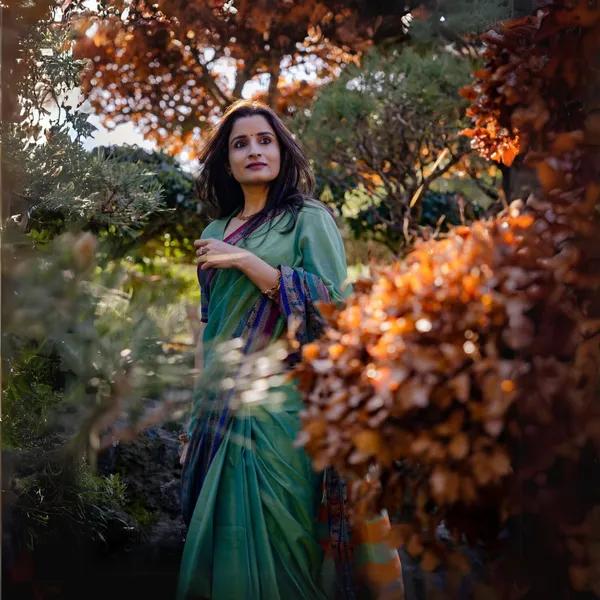 Shravvya Narayanpeth Pure Mercerised Cotton Saree With Running Blouse PIece (Same As Saree) - product media