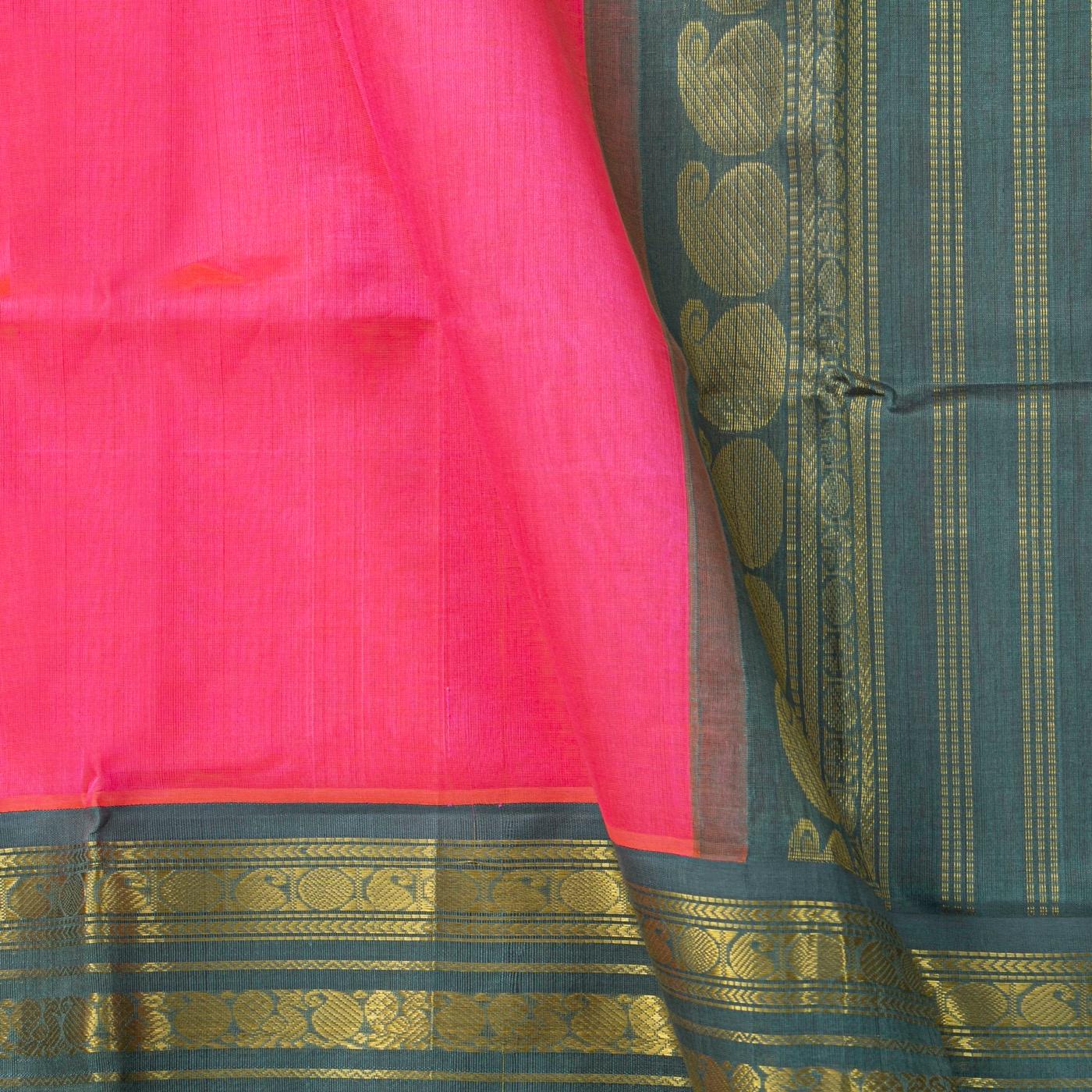 Pink And Grey Kanchi Silk Cotton Saree For Festive Wear VP SC 227 - product media